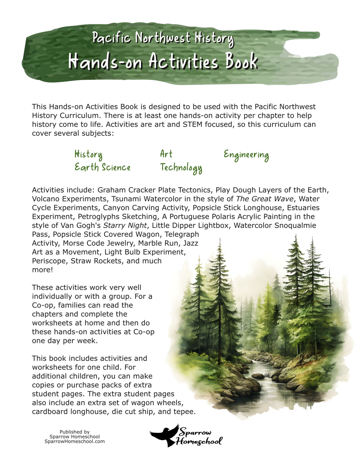 Pacific Northwest History Hands-on Activity Book Back Cover Revised